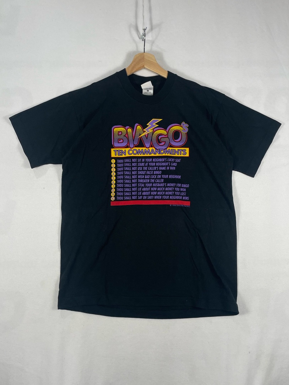 Vtg 1994 Fruit of the Loom The Bingo Commandments Starline Pacific T shirt Sz L